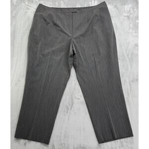 Maggie Barnes Pants Womens 30W Gray White Striped High Rise Tapered Stretch